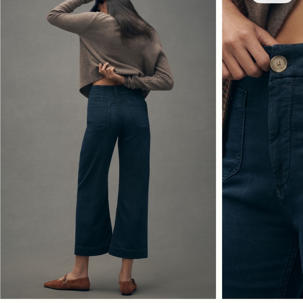 Maeve - The Colette Dark Blue Wide-Leg High-Rise Jeans - Women - Picture 4 of 7